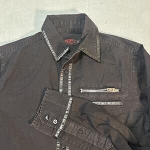 Y2k Tripp NYC Button Up Shirt Mens Small Long Sleeve Lining Brushpopper Formal